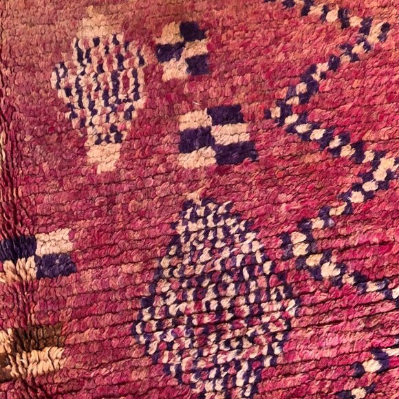 Vintage 1990s Rhamna Handwoven Moroccan Rug - Wool carpet - Picture 6 of 8